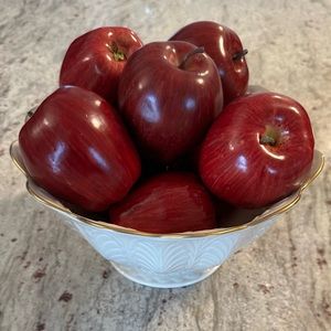 Gorgeous Set 8 Red Delicious Apples Hard Rubber Shiny VTG Life Like Faux Fruit